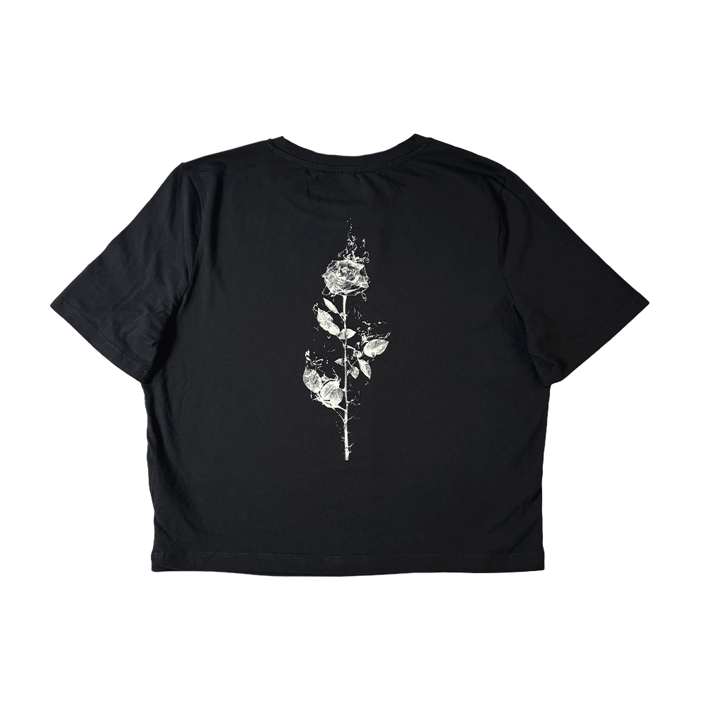 Rose Cropped Tee - Black