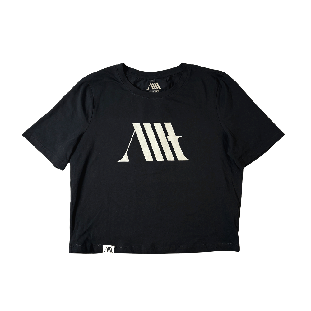 Rose Cropped Tee - Black