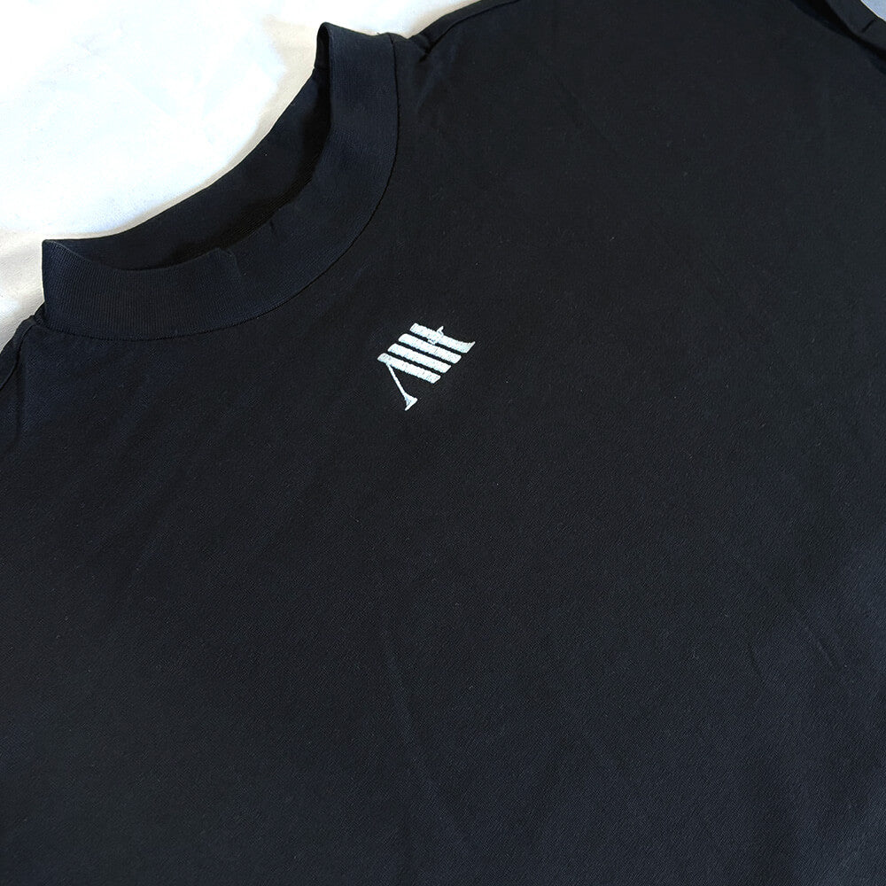 Embroidered Logo Dress Tee - Black