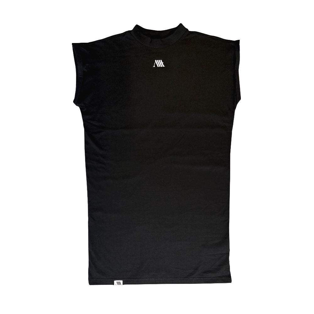 Embroidered Logo Dress Tee - Black